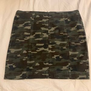 Free people camo mini skirt
